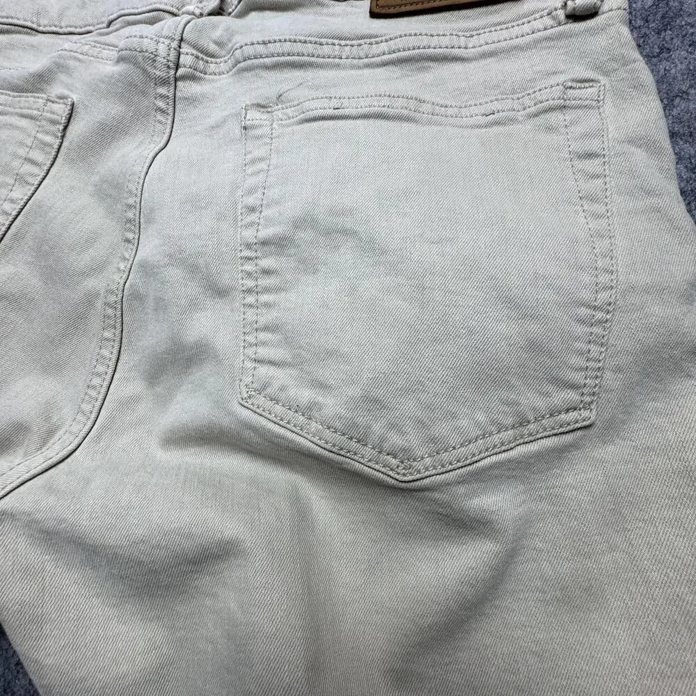 Polo Ralph Lauren Varick Slim Straight Jeans Mens 33x30 Beige Button Fly Denim